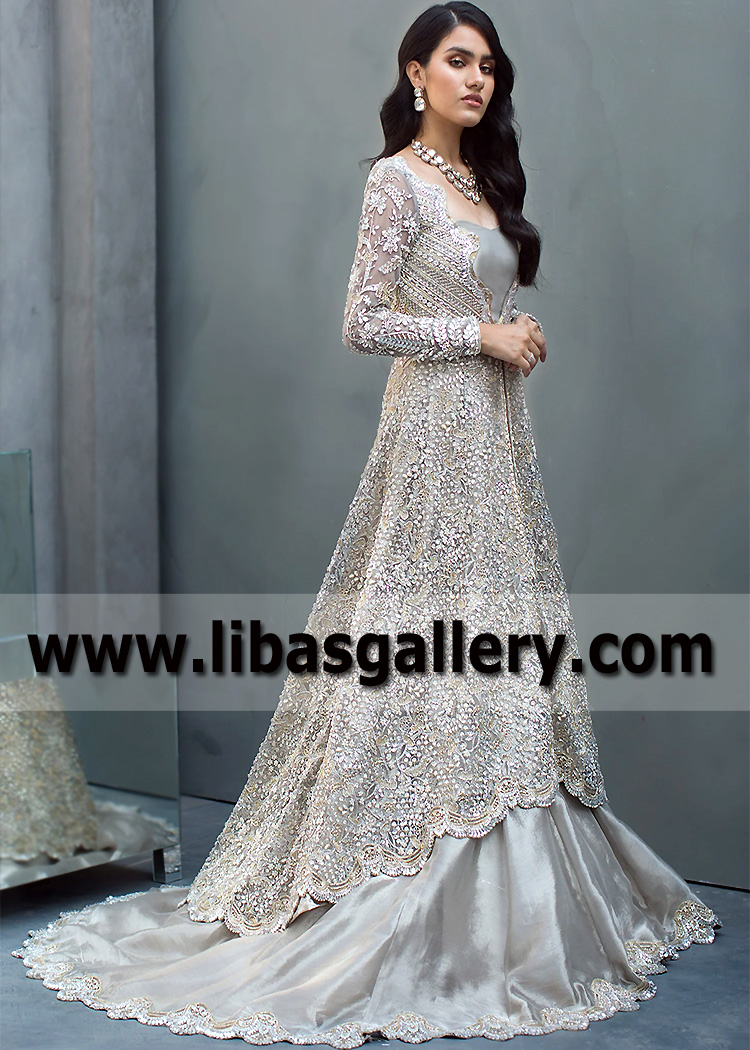 Sadaf Fawad Khan Bridal Lehenga Boston Massachusetts USA Pakistani Bridal Lehenga and Jacket